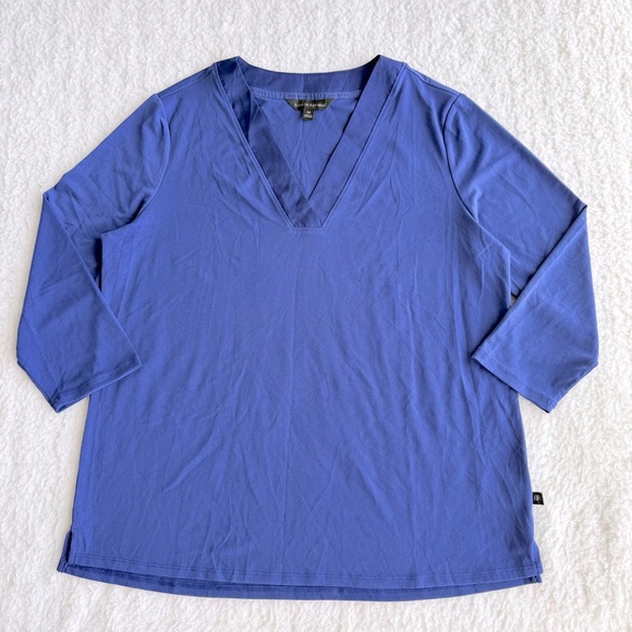 Banana Republic Tops - Banana Republic NWOT Women's V-Neck Blue 3/4 Sleeve Airy Blouse, Size XXL, XL, M